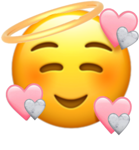 #cute #heartemoji #emoji #love #pink #marbke #angel - Emoji With Hearts Around Clipart (1024x1024), Png Download