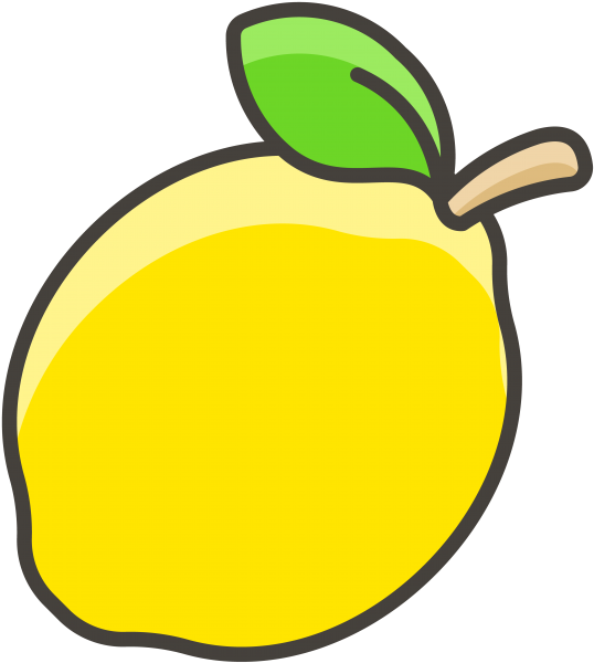 Lemon Emoji Icon - Symbol Zitrone Clipart (866x650), Png Download