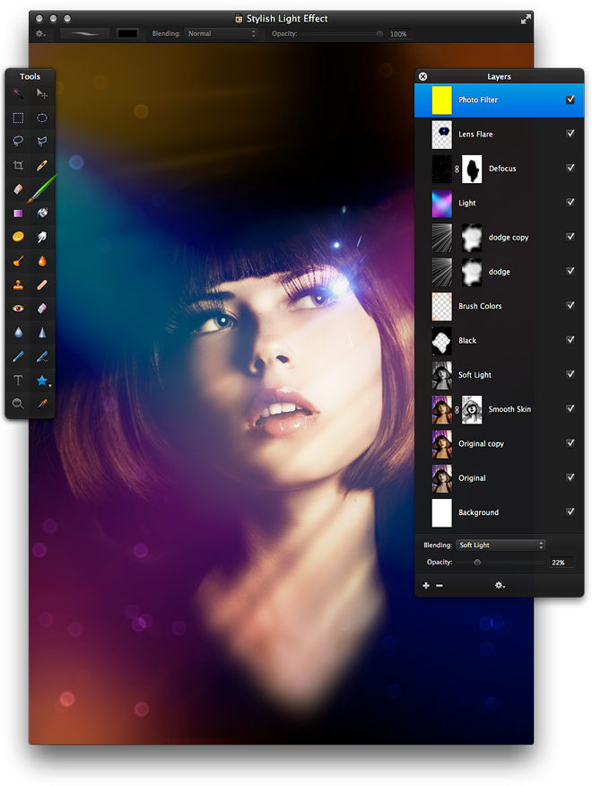 Fill It With A Yellow Color, Change Blending To Soft - Light Effect Clipart (660x876), Png Download