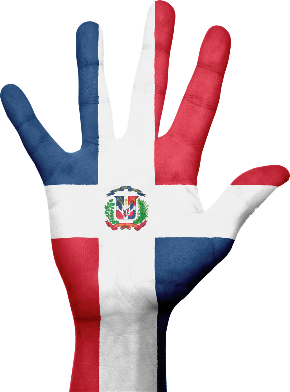 Dominican Republic Flag Hand Png Image - República Dominicana Bandera Png Clipart (947x1280), Png Download