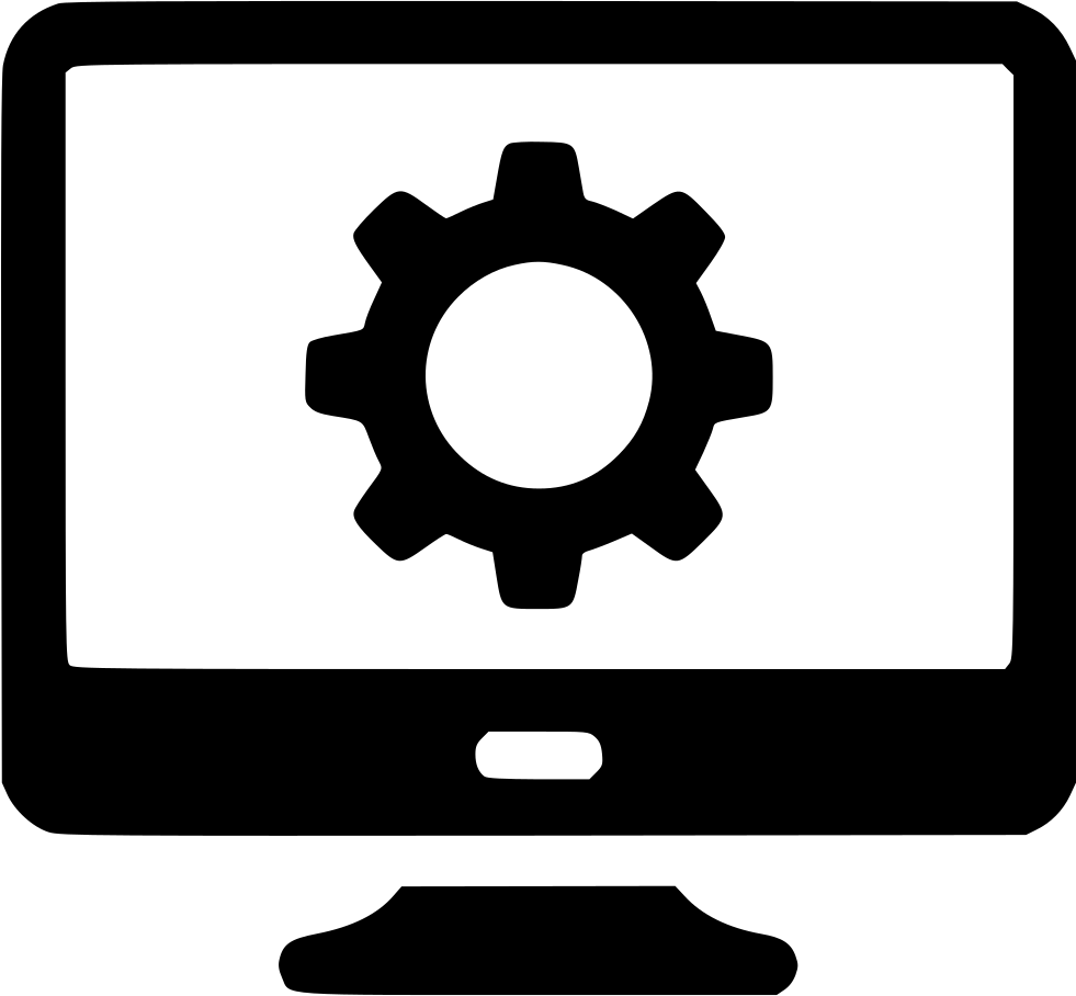 Control Computer Cog Gear Pc Monitor Screen Management - Computer Info Icon Png Clipart (981x908), Png Download