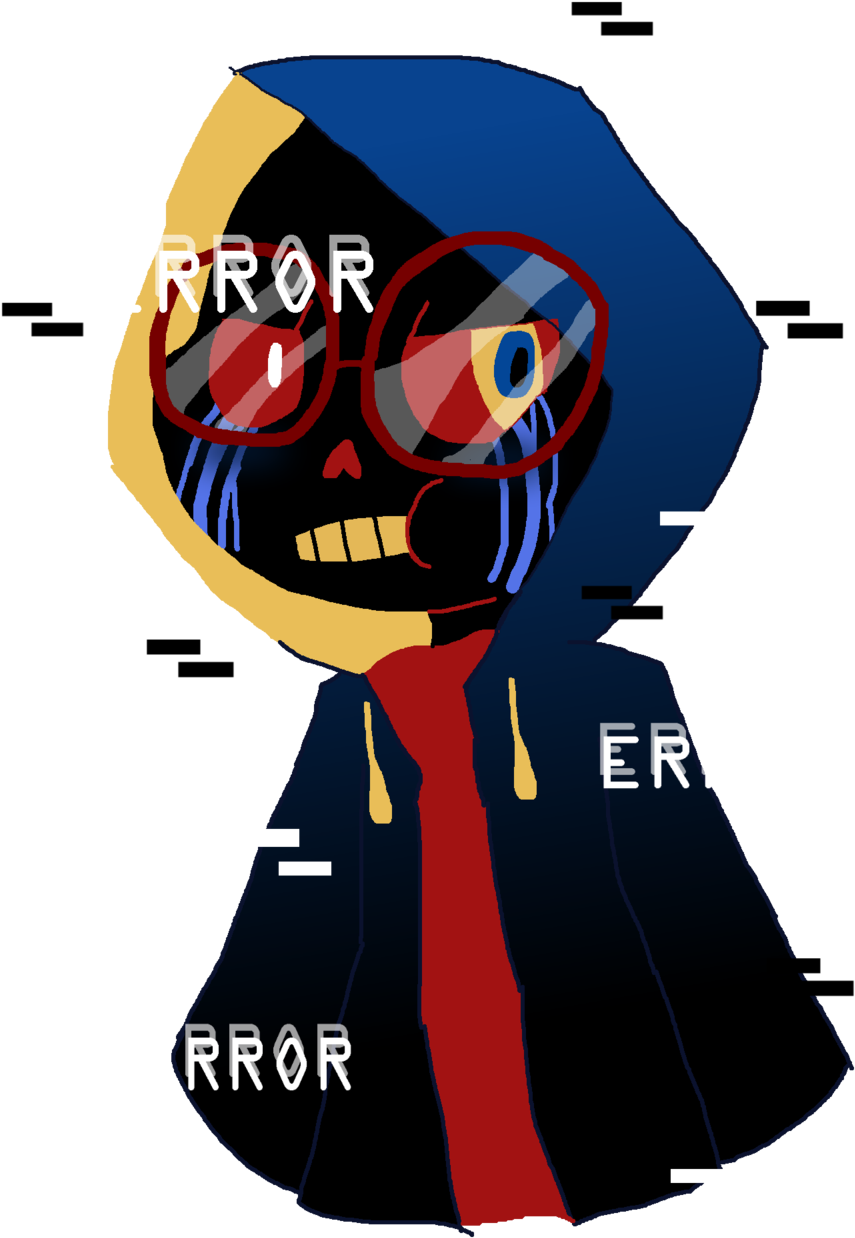 Cute Error Sans With Glasses Clipart (1024x1341), Png Download