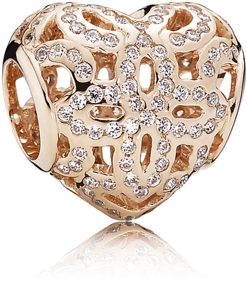 Charms Clip Retirement - Rose Gold Heart Charm Pandora - Png Download (1000x1000), Png Download