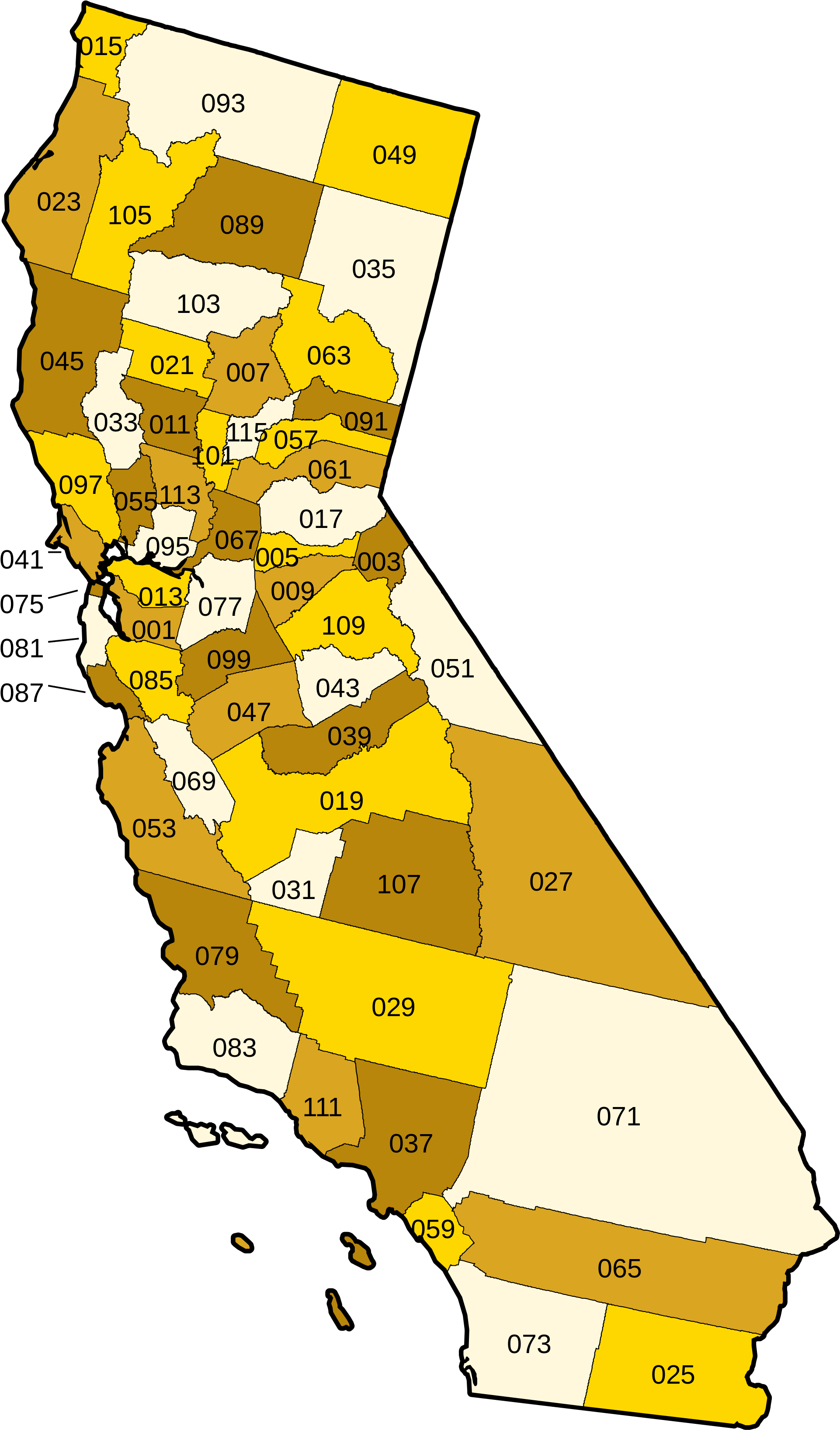 Northern California County Map Lovely Map California - California County Lines Map Clipart (2000x3348), Png Download
