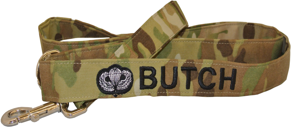 Deluxe Embroidered Personalized Leash For You Favorite - Dog Army Leash Clipart (1024x458), Png Download