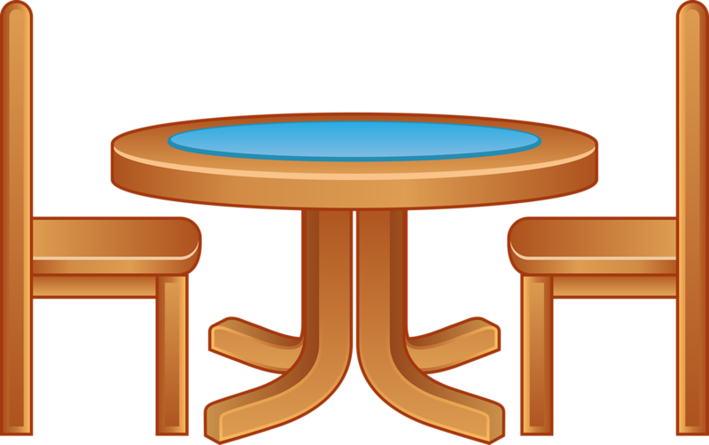 Furniture Cartoon Wooden Tables And Chairs - Cartoon Table And Chair Clipart (800x502), Png Download