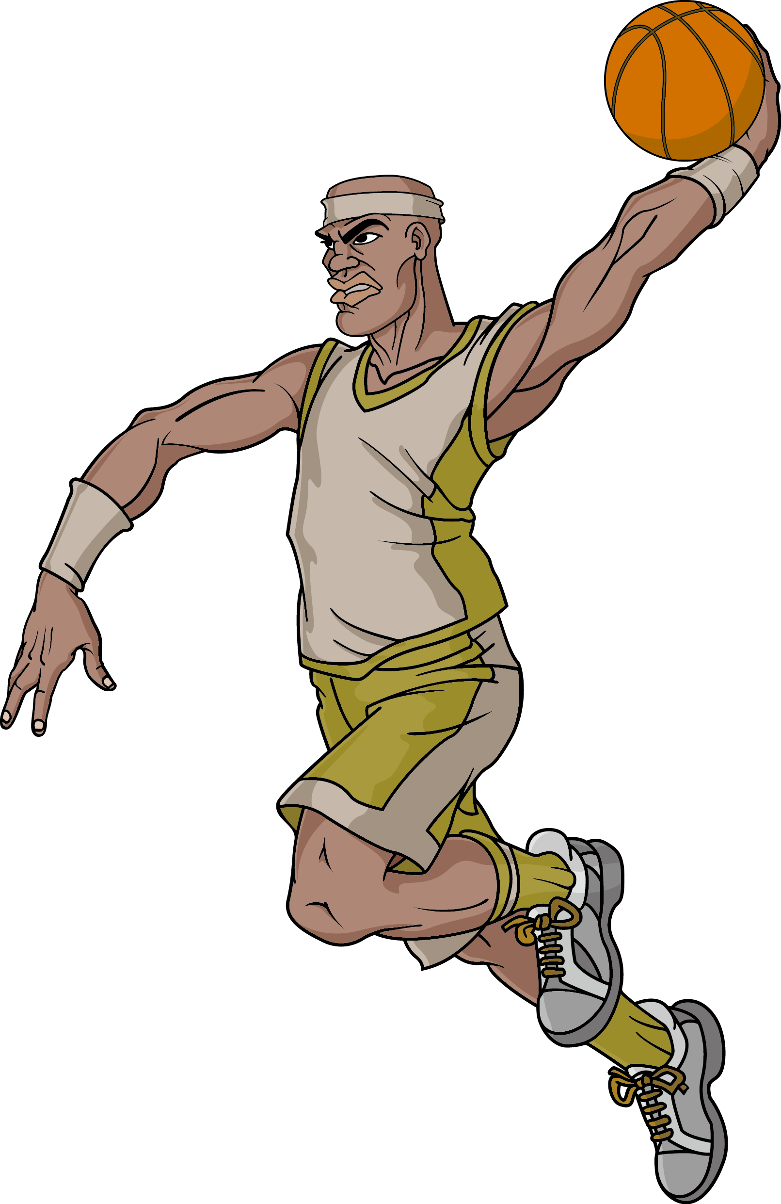 Cartoon Character Transprent - Basketball Player Cartoon Characters Clipart (1611x2482), Png Download