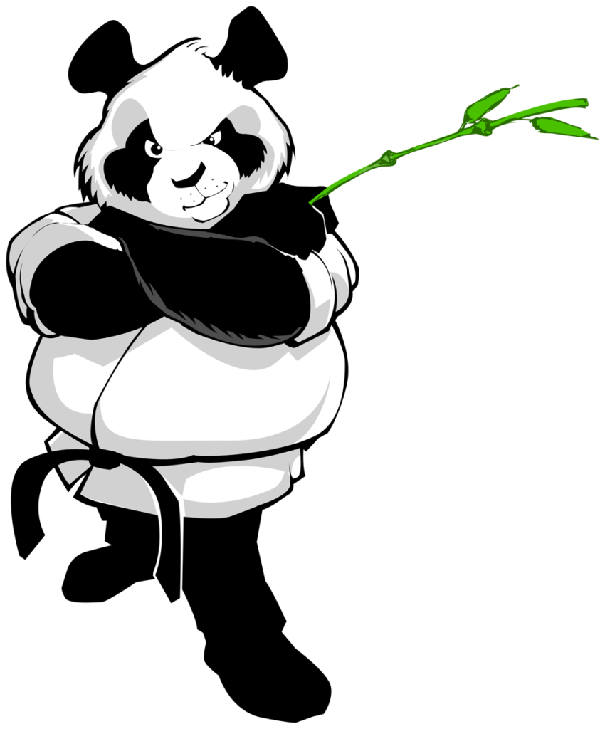 Ninja Drawing Kung Fu - Jiu Jitsu Brazilian Panda Clipart (850x1024), Png Download
