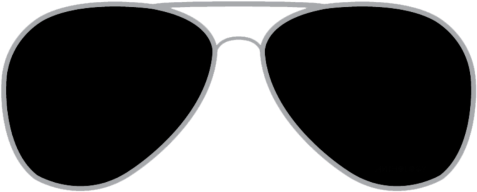 Sunglass Png - Aviator Sunglasses Clipart Transparent Png (1600x728), Png Download