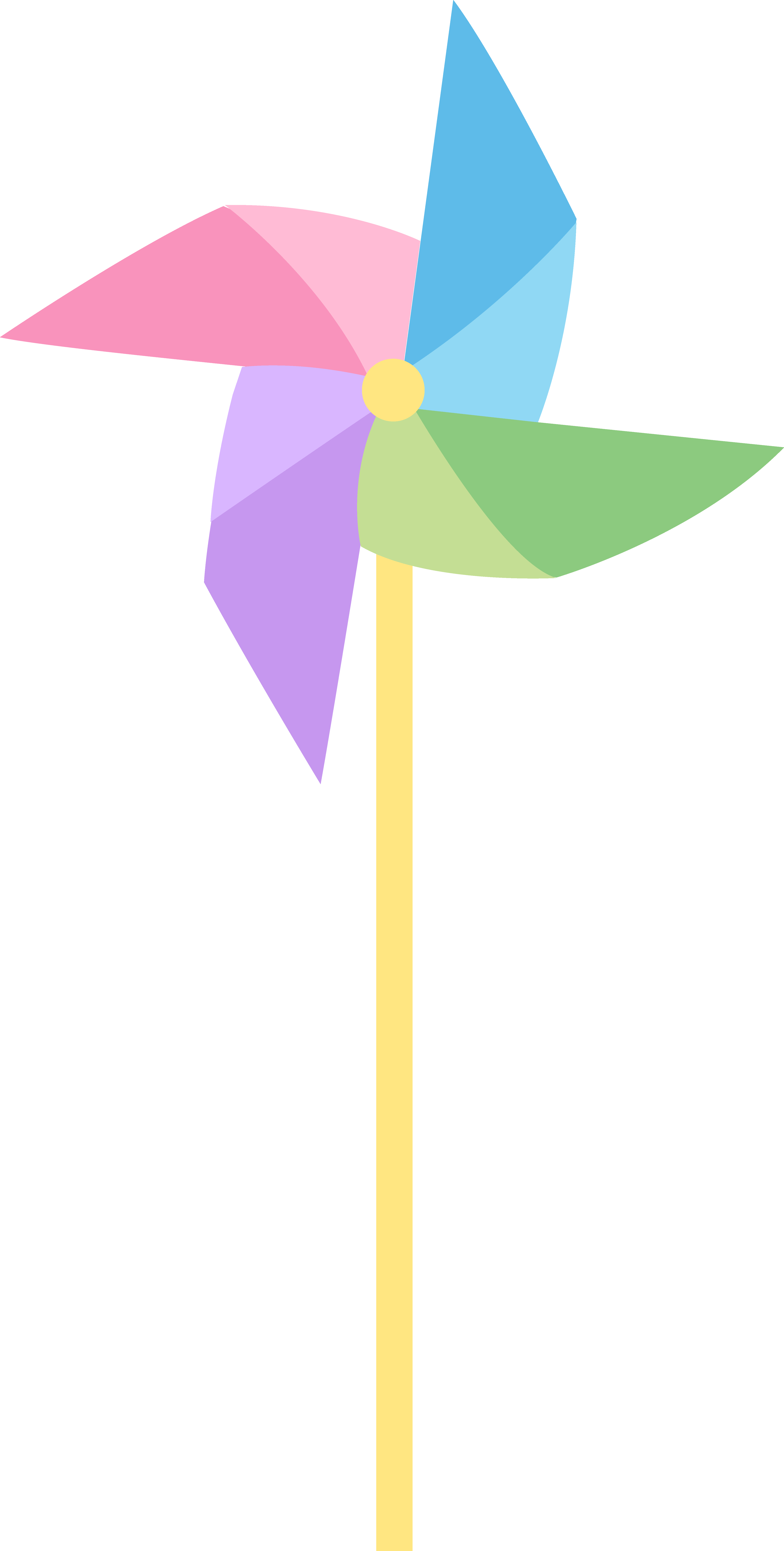 Pastel Colored Pinwheel Free Clip Art Toy - Pinwheel Clipart Free - Png Download (4574x9042), Png Download