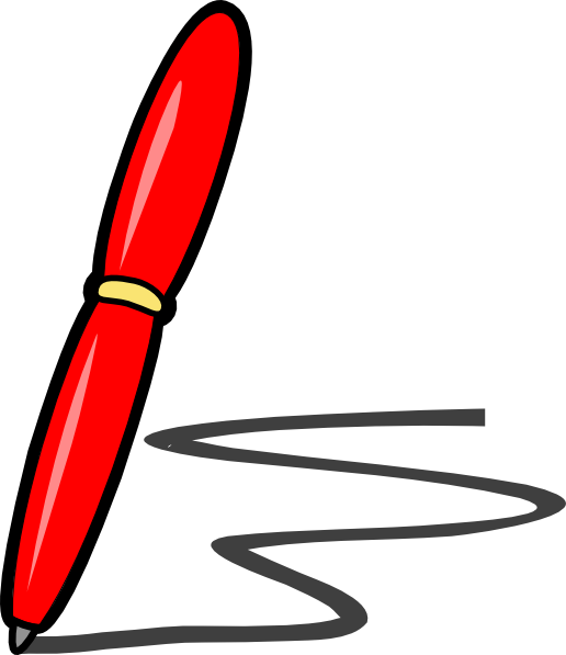 Red Pen Png Image Clipart - Red Pen Clipart Transparent Png (516x597), Png Download