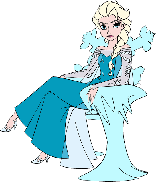 Frozen Clipart Elsa - Elsa Sitting In Chair - Png Download (550x651), Png Download