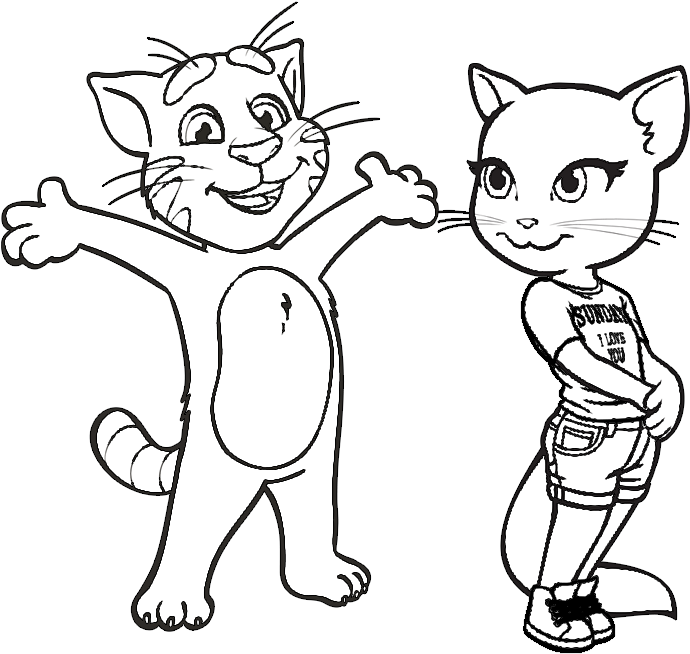 Jerry Drawing Line - Gato Tom Para Colorear Clipart (825x692), Png Download