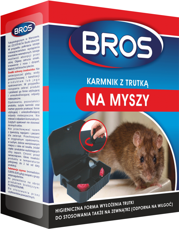 Bros Mouse Killer In Bait Box - Bros Granulat Na Myszy 2 5kg Clipart (637x768), Png Download
