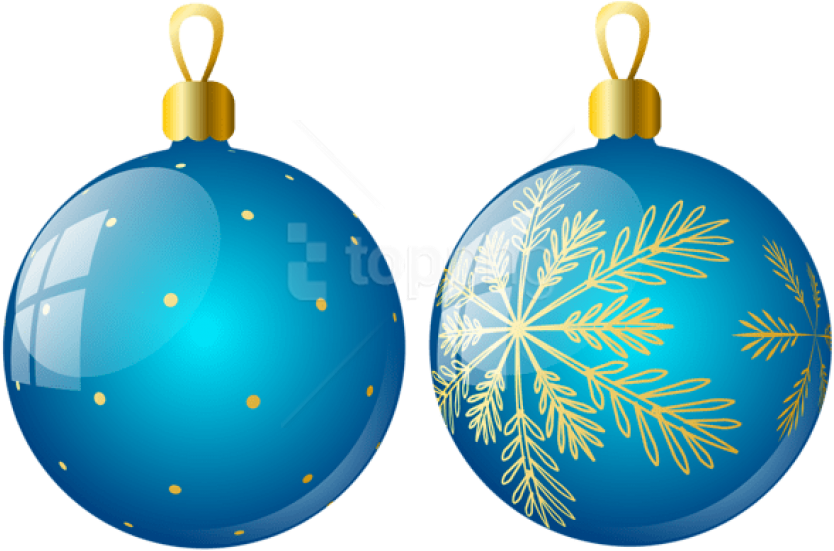 Free Png Transparent Two Blue Christmas Balls Ornaments - Christmas Balls Clipart Blue (850x560), Png Download