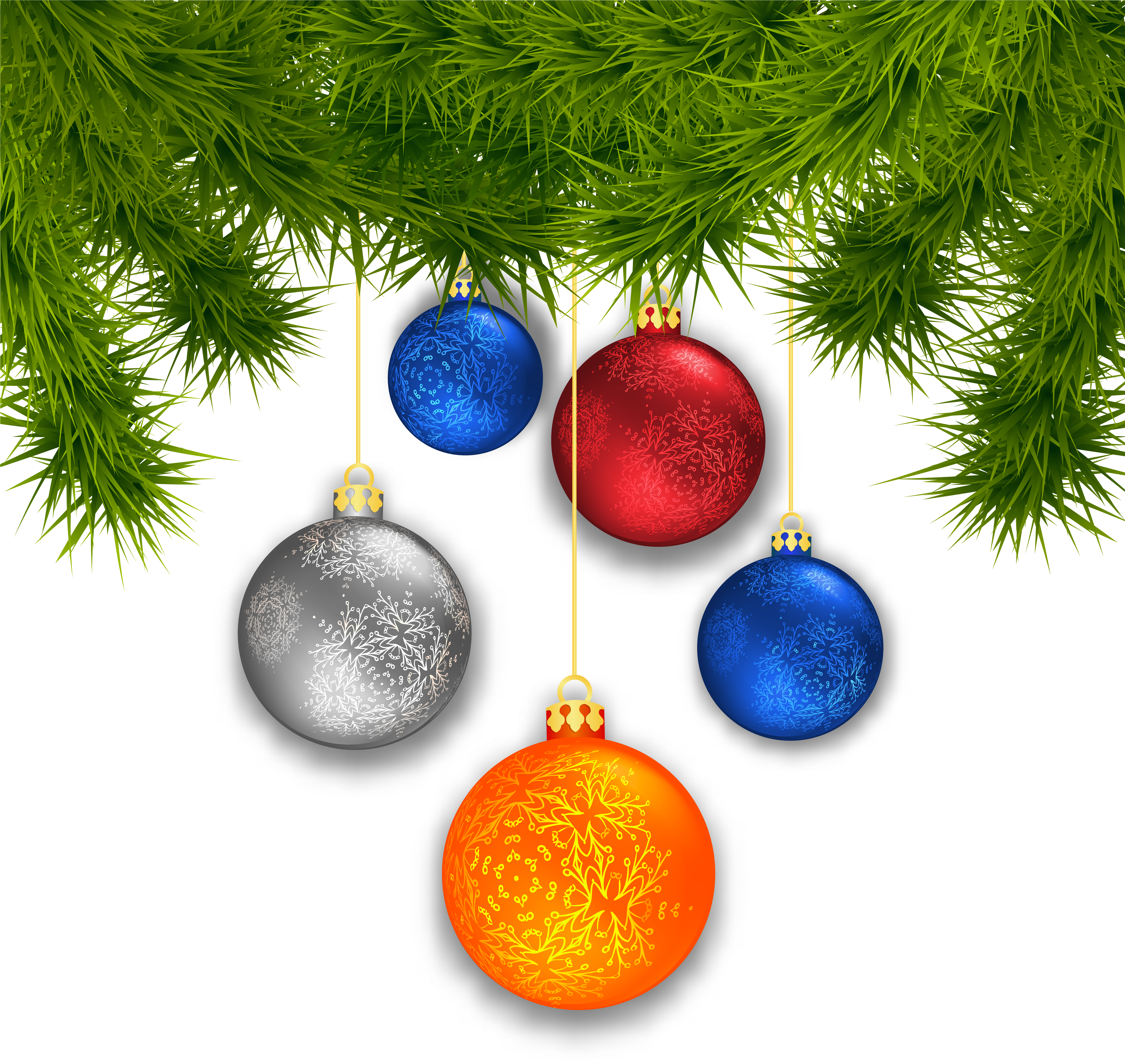 View Full Size - Christmas Tree Ball Ornaments Clipart Png Transparent Png (6189x5867), Png Download