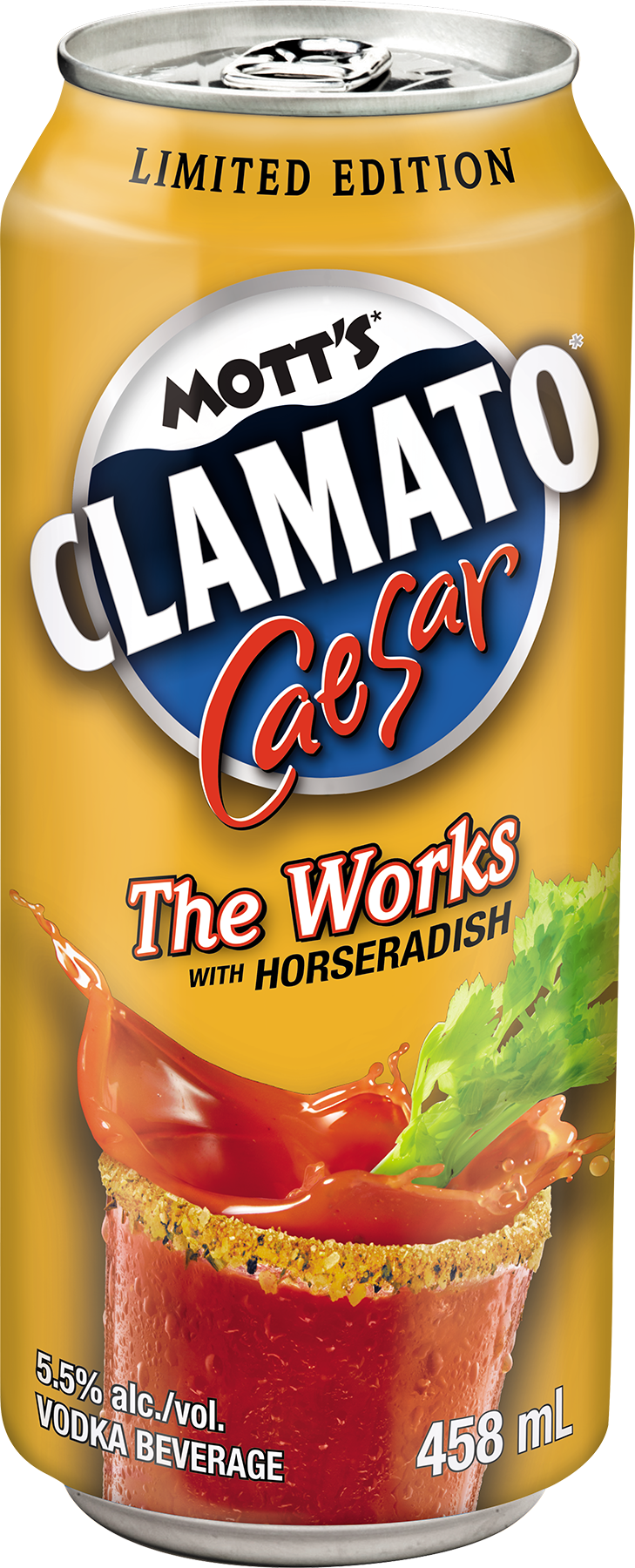 Pepper Can Png Download - Mott's Clamato The Works Caesar Clipart (729x1800), Png Download