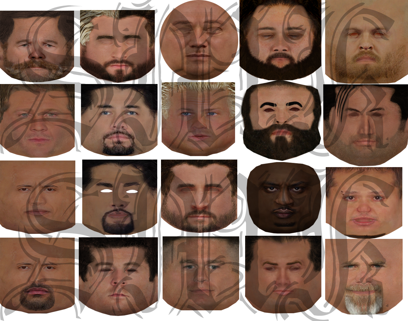 Smks Custom Textures Showcase General Chat Png John - Wwe Roman Reigns Face Textures Clipart (1300x1024), Png Download