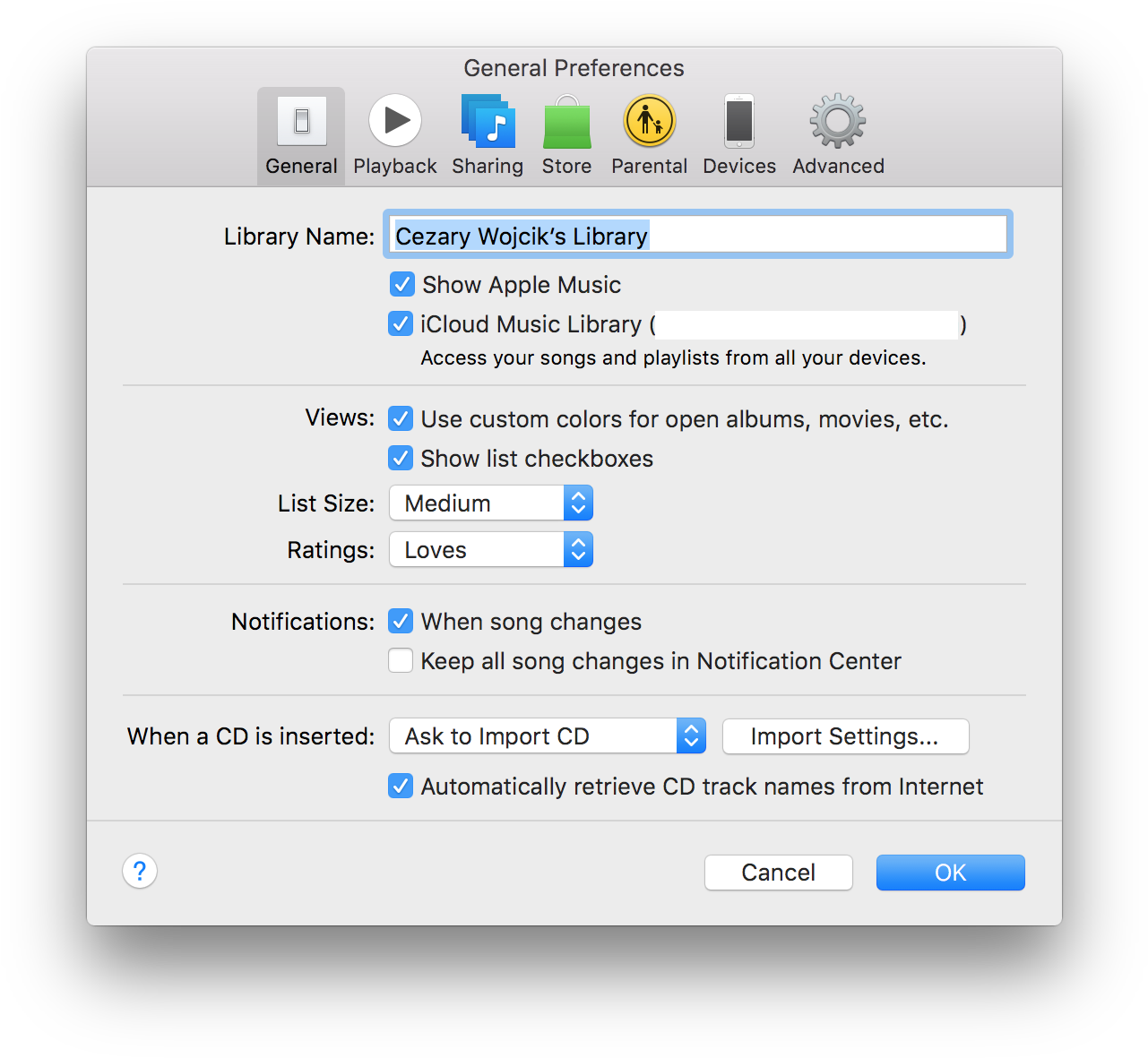 Itunes Preferences - Icloud Music Library Itunes Clipart (1312x1204), Png Download