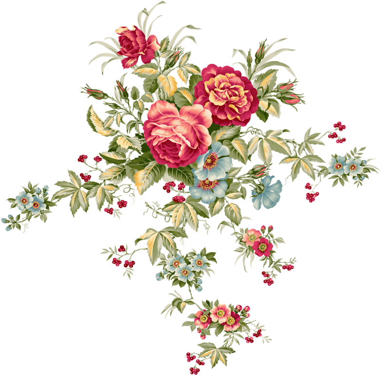 800 X 800 17 - Vintage Flowers Transparent Background Clipart (800x800), Png Download