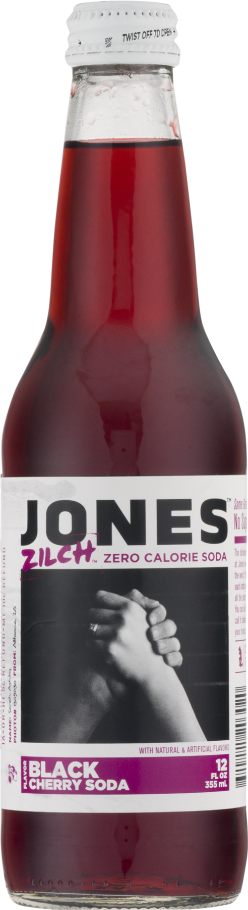 Jones Zilch Zero Calorie Black Cherry Flavor Soda, - Beer Bottle Clipart (1800x1800), Png Download