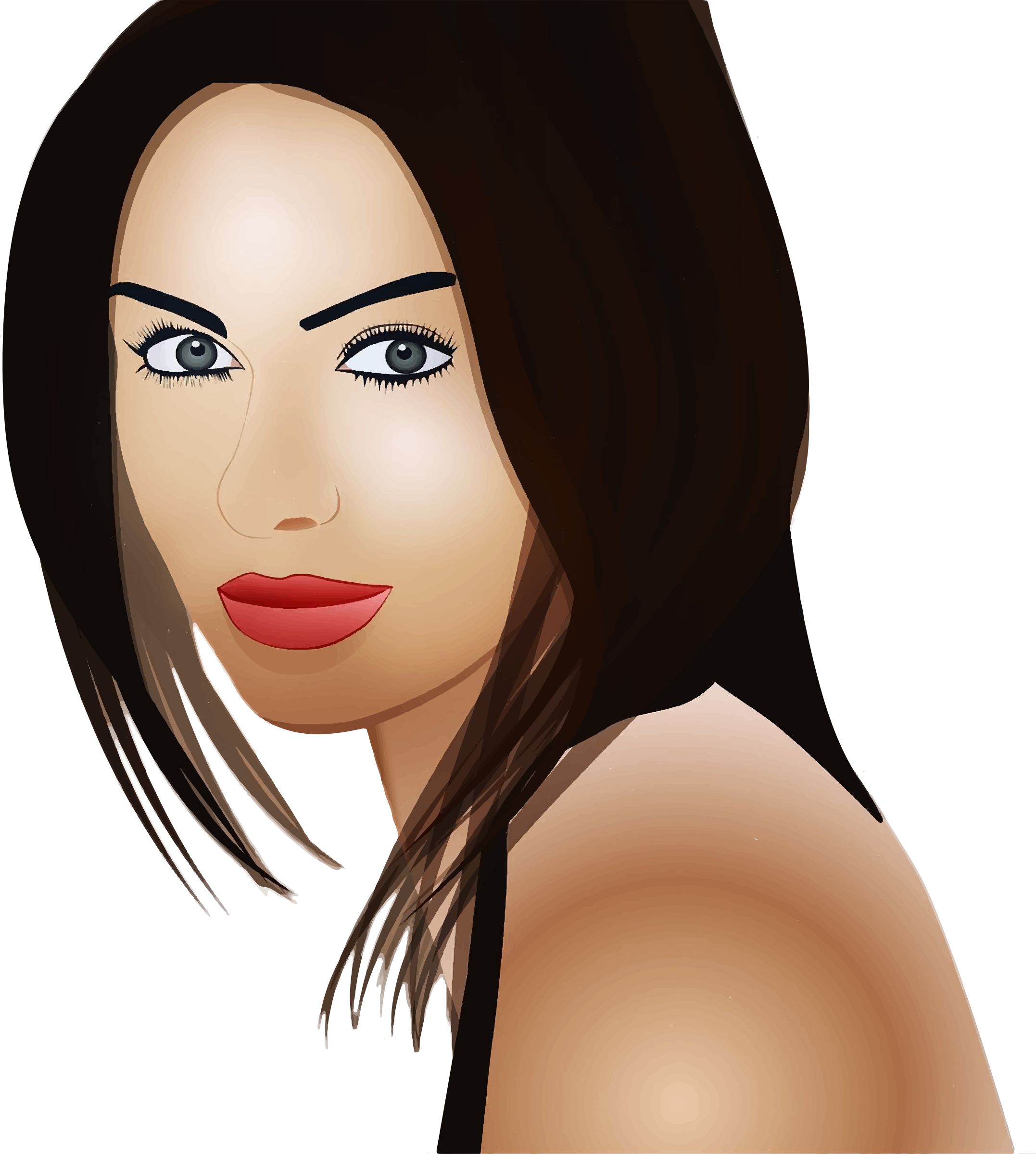 Clipart - Realistic Girl Clipart Png Transparent Png (2154x2400), Png Download