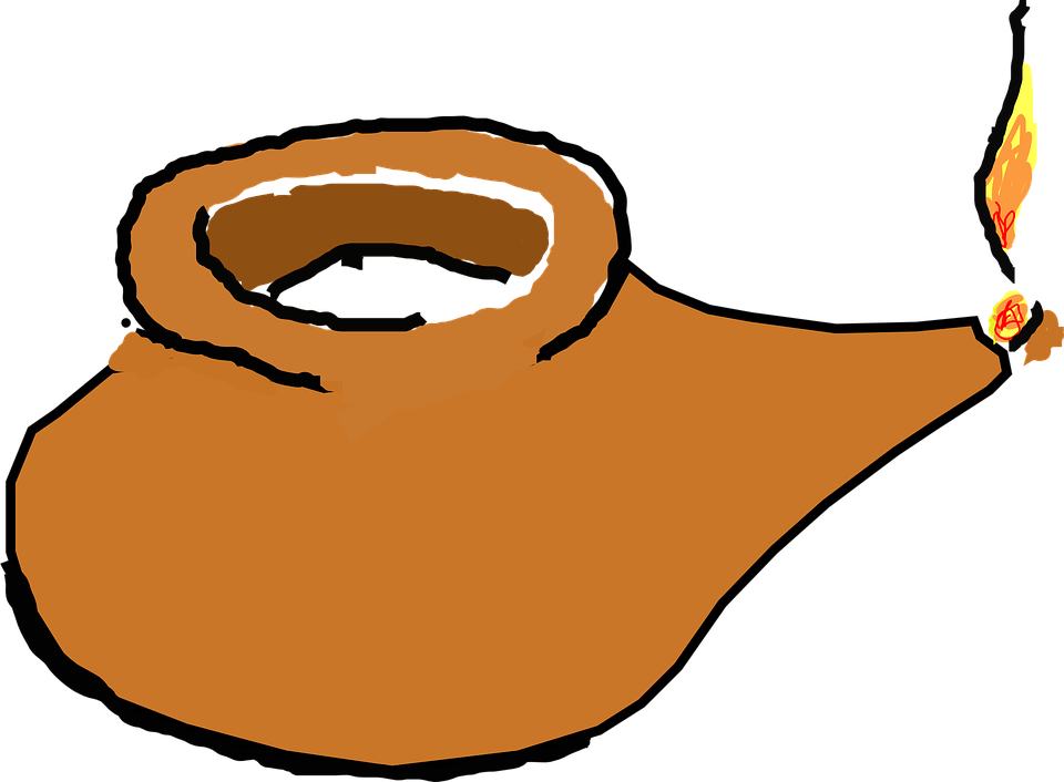 Clipart Oil Lamp Burning - Png Download (960x706), Png Download