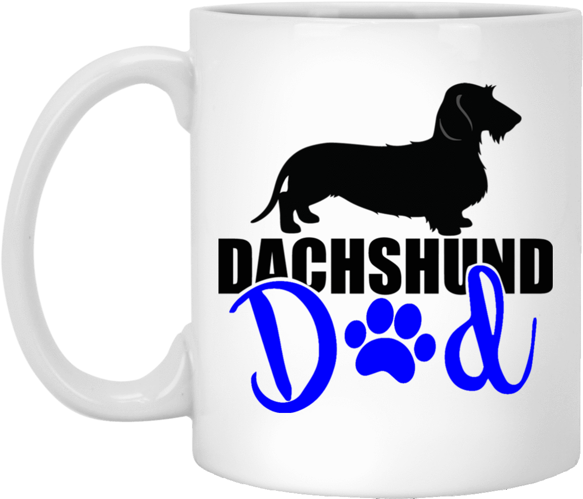 Dachshund Dad Wirehair 11 Oz Ceramic Mug - Mug Clipart (1155x1155), Png Download