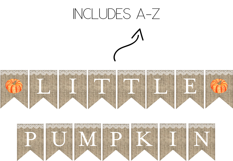 Rustic Burlap Little Pumpkin Banner - Poster Clipart (784x543), Png Download
