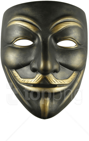 Free Png Download Anonymous Mask Png Images Background - Anonymous Gold Hacker Mask Clipart (480x735), Png Download