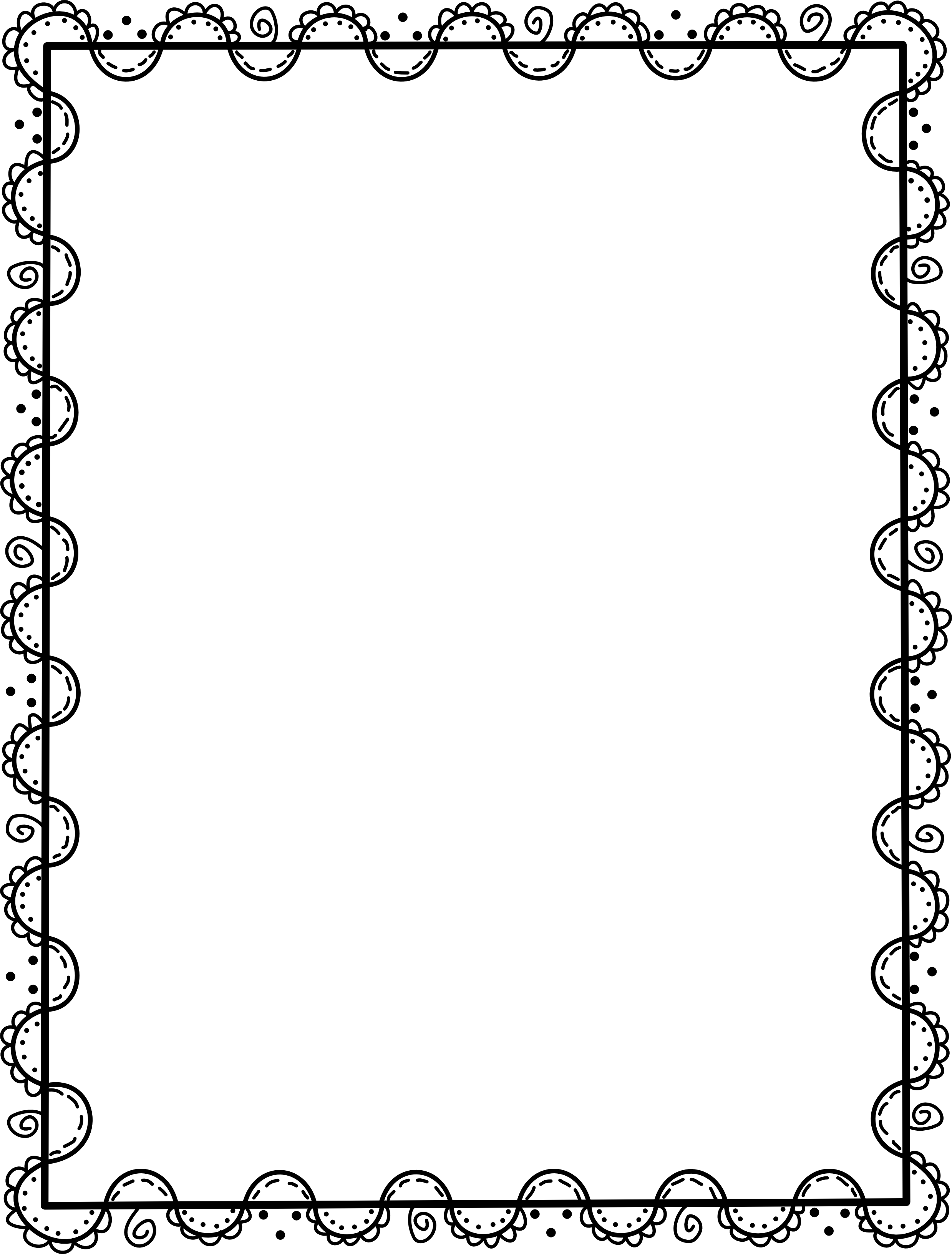 Page Border - Black And White Kids Border Clipart (2478x3264), Png Download