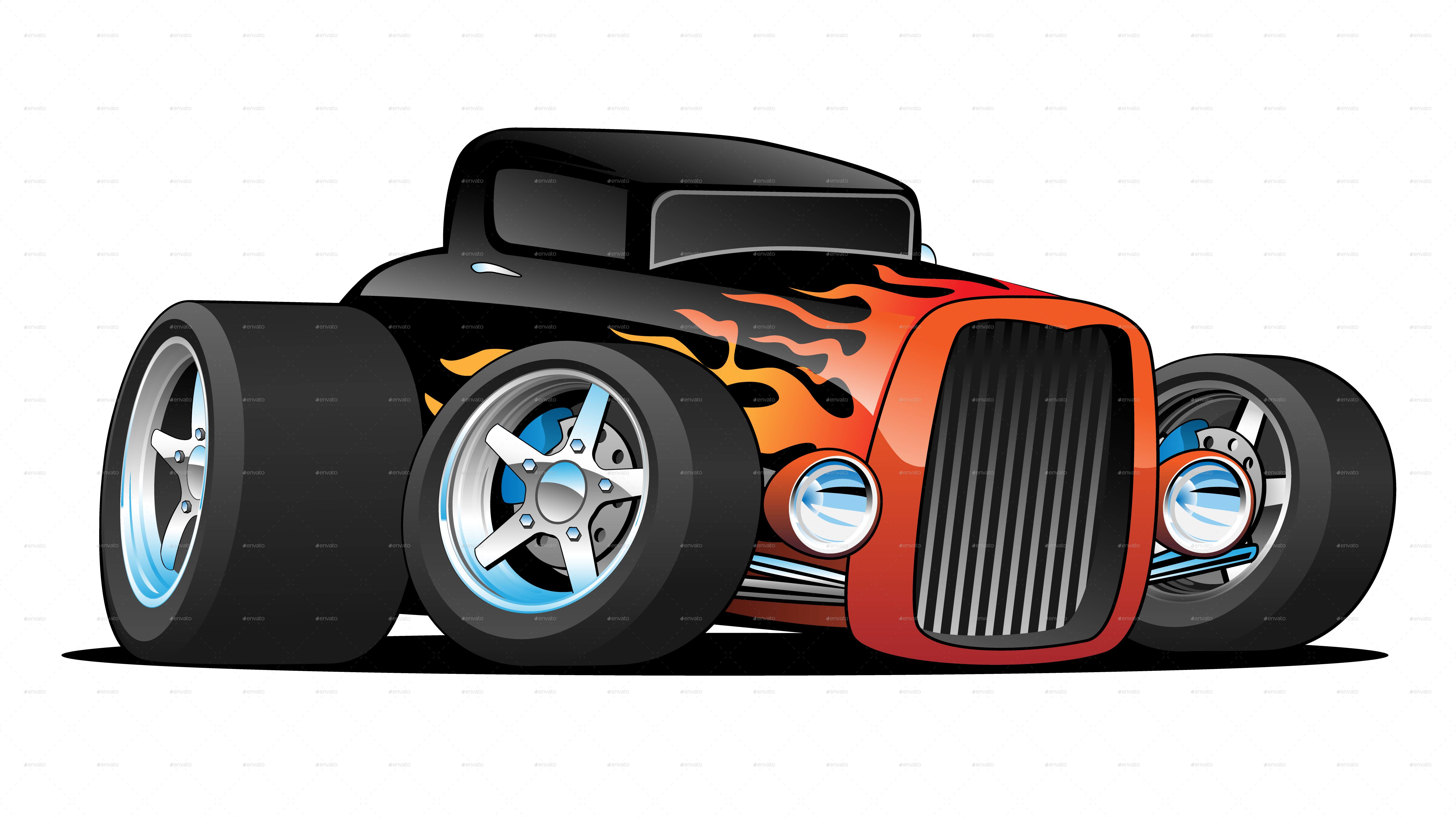 Download Old Drawing Hot Rod Cartoon Hotrod Clipart Png PikPng.