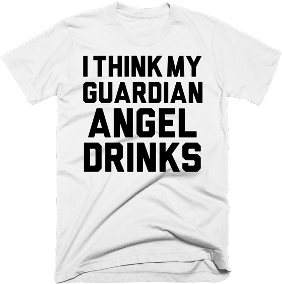 I Think My Guardian Angel Drinks - Active Shirt Clipart (600x600), Png Download