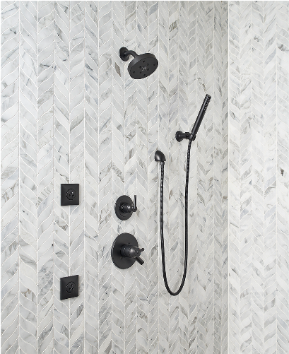 Champagne Toast Interlocking Tile - Calacatta Blanco Pattern Polished Marble Mosaic Tile Clipart (769x500), Png Download