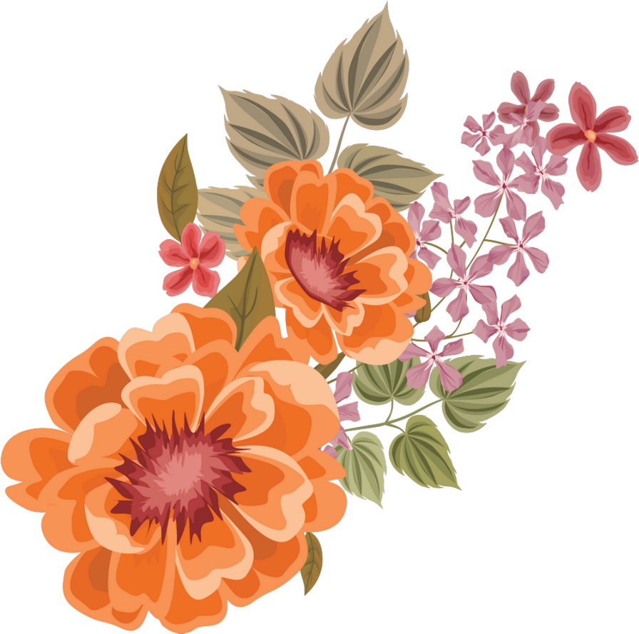 #mq #orange #flowers #flower #garden - Flower Clipart (1024x1024), Png Download