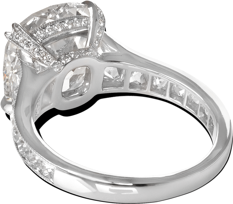 Ring Audrey Cushion Diamond French Cut Diamonds Platinum - Pre-engagement Ring Clipart (756x663), Png Download