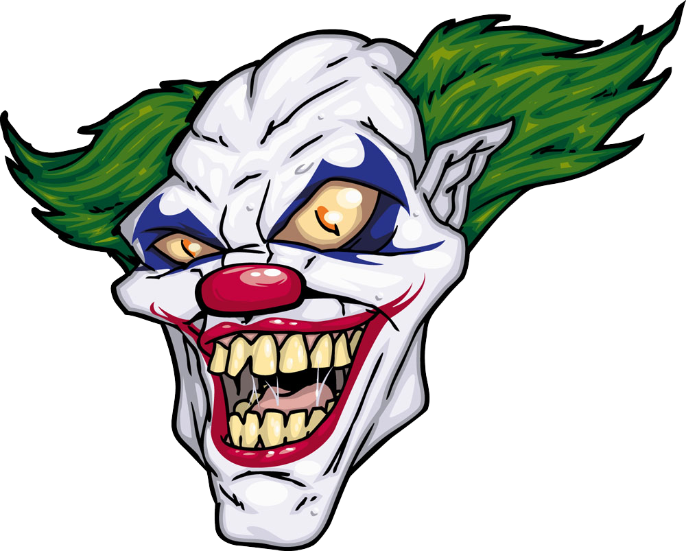 Joker Evil Clown Illustration - Evil Clown Cartoon Clipart (1000x803), Png Download