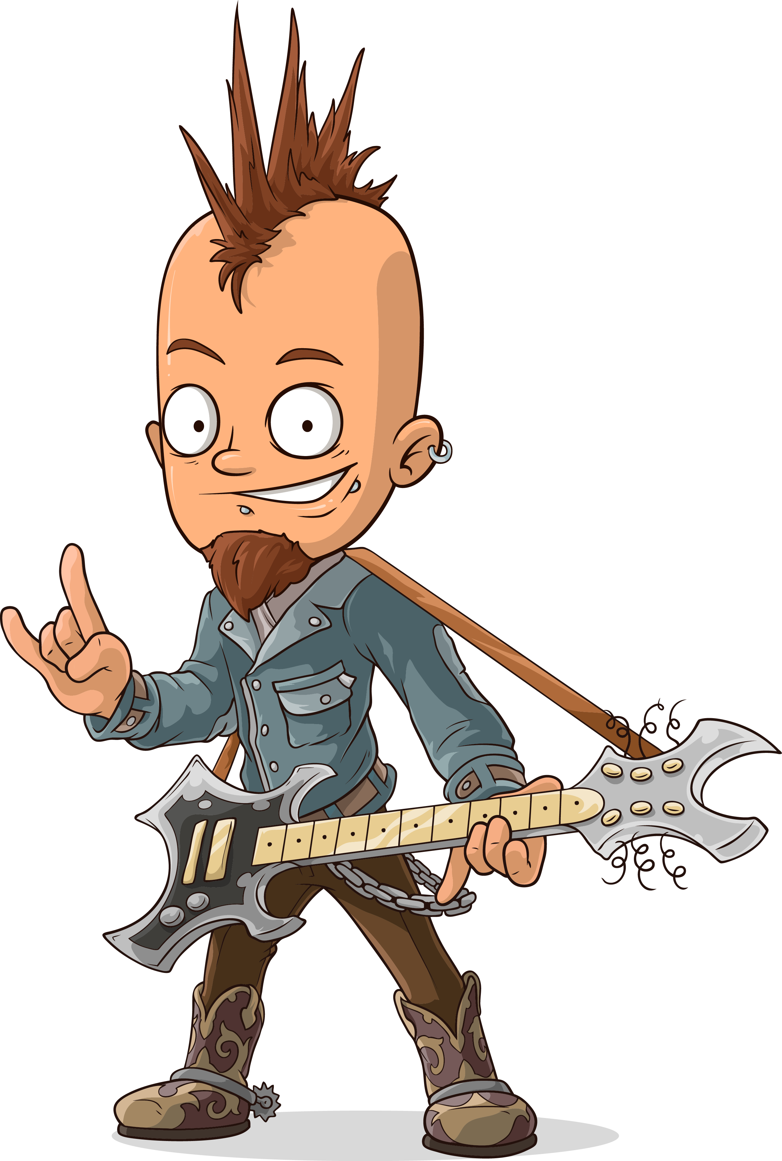 Cartoon Rocker Music Transprent Png Free Download Clipart (2545x3778), Png Download