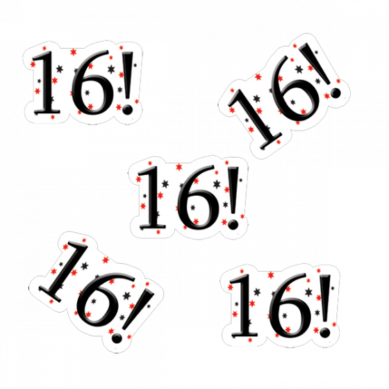 Black And Red 16th Birthday Confetti - Graphics Clipart (560x560), Png Download