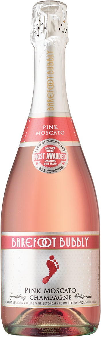 Barefoot Bubbly Pink Moscato Clipart (473x1200), Png Download
