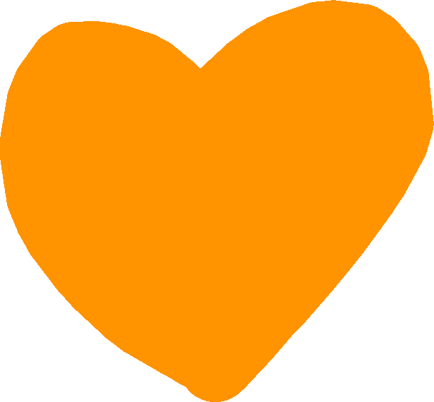 Orange - Orange Ball - Heart Clipart (615x570), Png Download