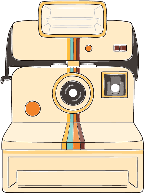 Camera Drawing Instant - Cartoon Polaroid Camera Png Clipart (800x800), Png Download