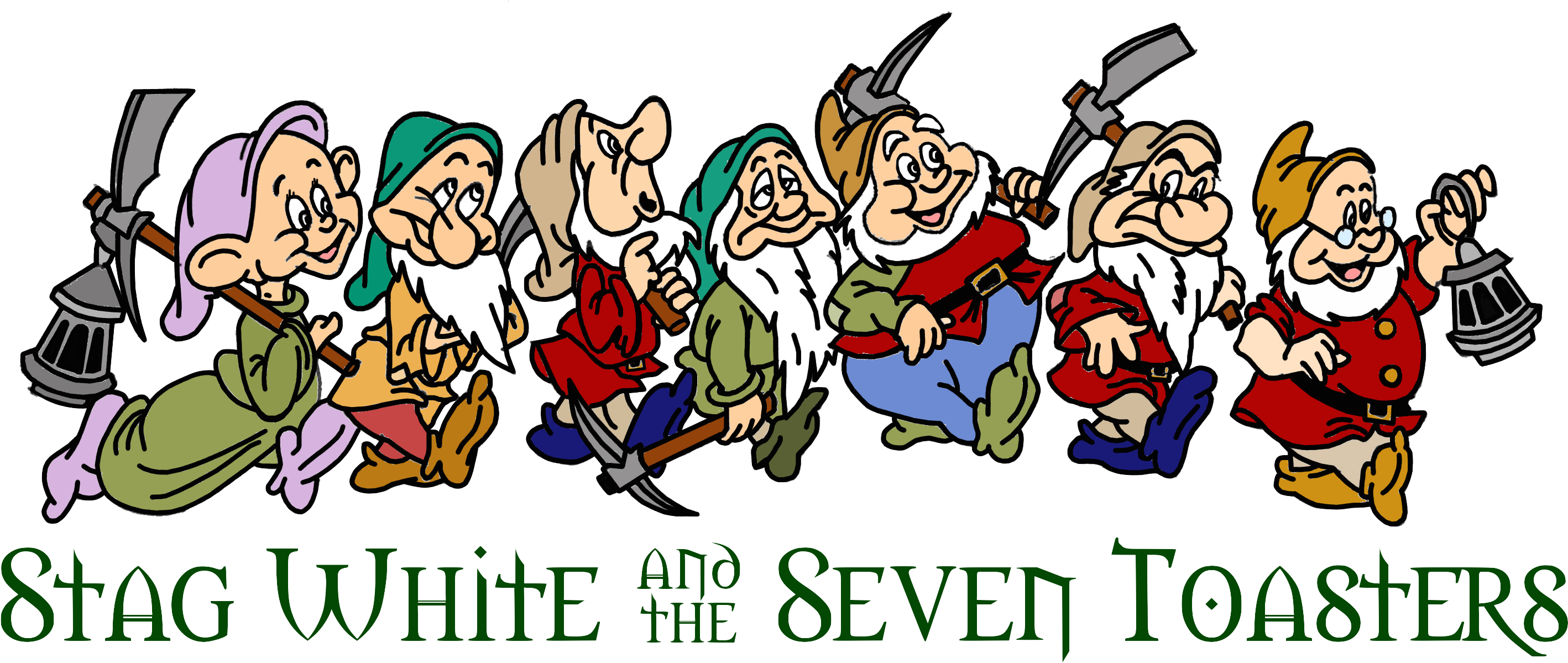 Seven Dwarfs Clipart (3000x1510), Png Download