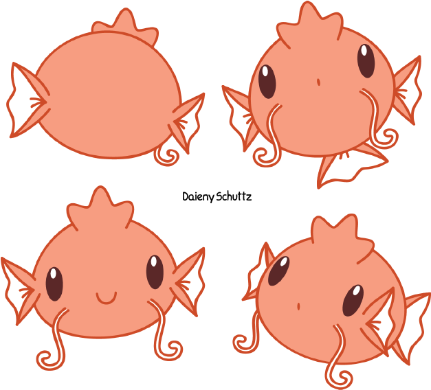Koi Carp Clipart Orange - Chibi Daieny Schuttz - Png Download (680x616), Png Download