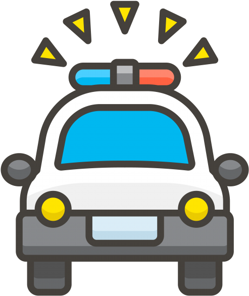 Oncoming Police Car Emoji Icon - 경찰서 Png Clipart (866x650), Png Download
