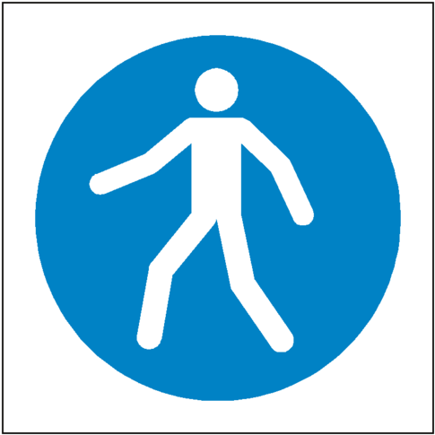 Use Walkway Symbol Sign - Use Pedestrian Walkway Sign Clipart (600x600), Png Download