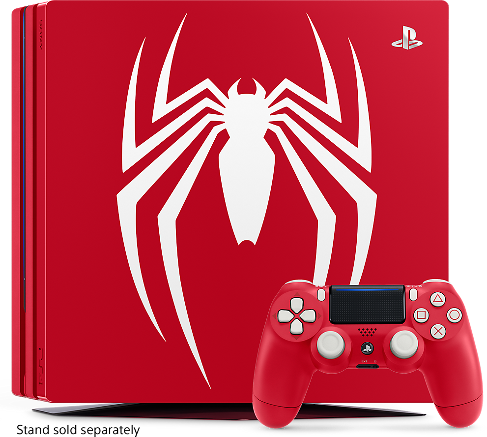 Playstation 4 Ps4 Pro 1tb Limited Edition Console - Ps4 Spider Man Console Clipart (991x891), Png Download