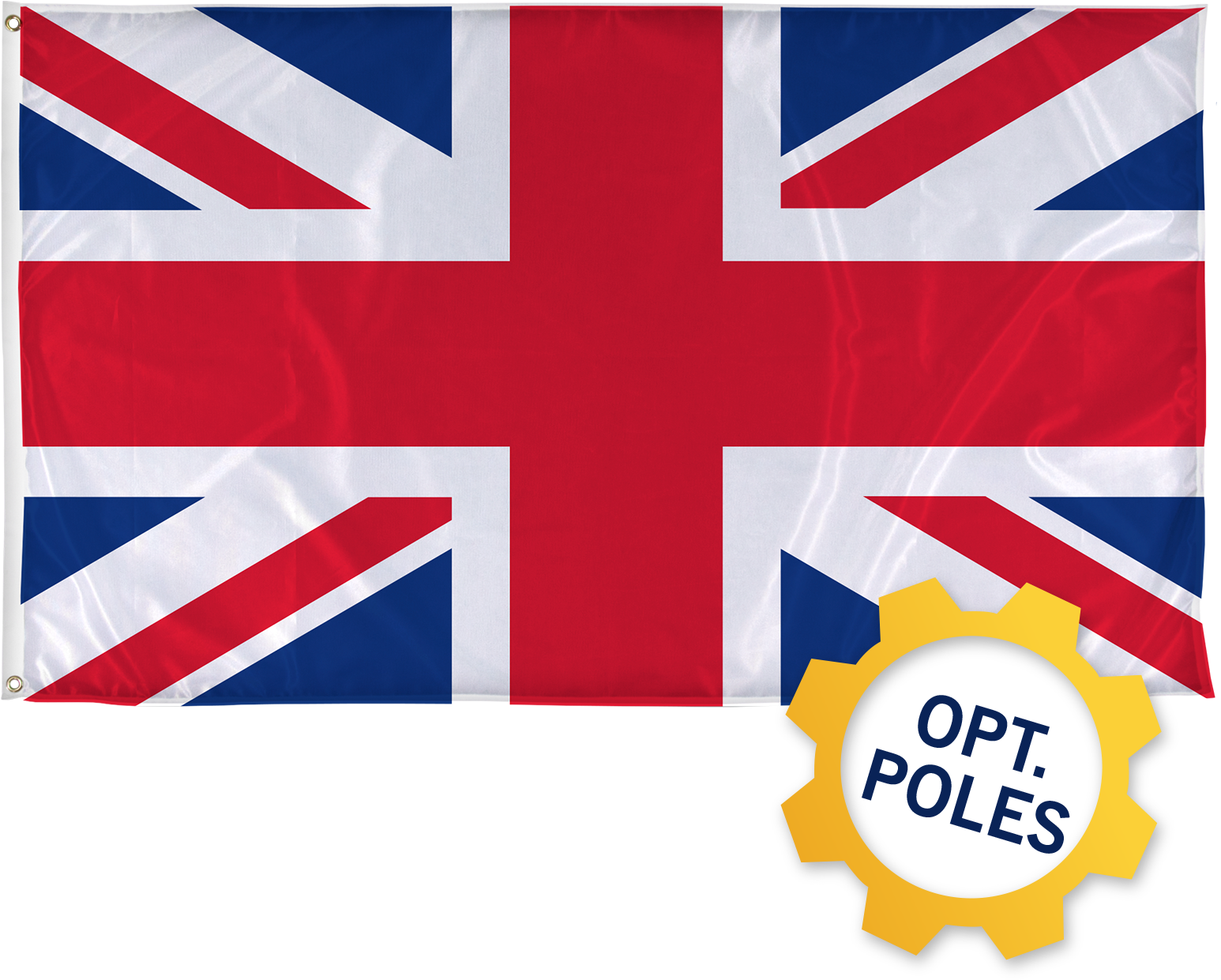 United Kingdom Flag W/ Optional Flagpole - United Kingdom Flag Clipart (1829x1600), Png Download