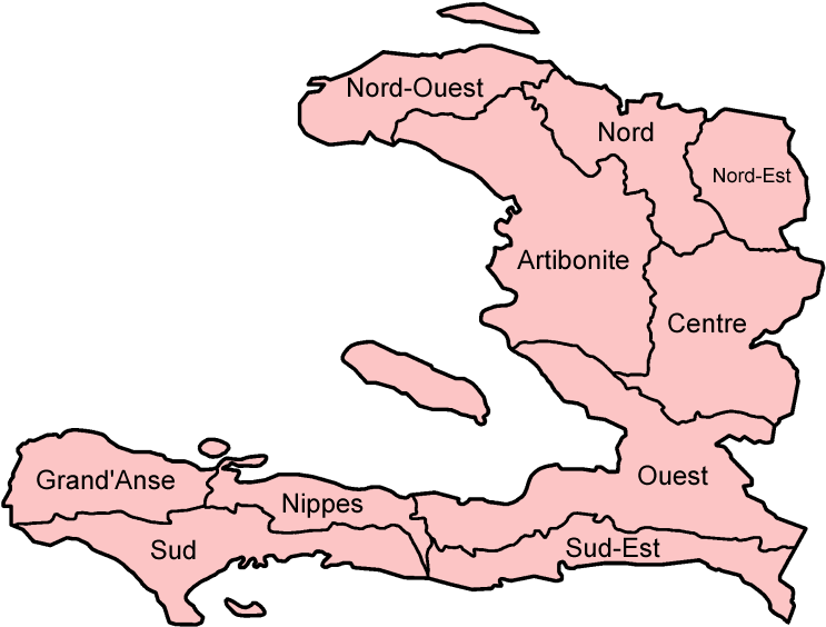 Haiti Departments Named - Blank Political Map Of Haiti Clipart (750x570), Png Download