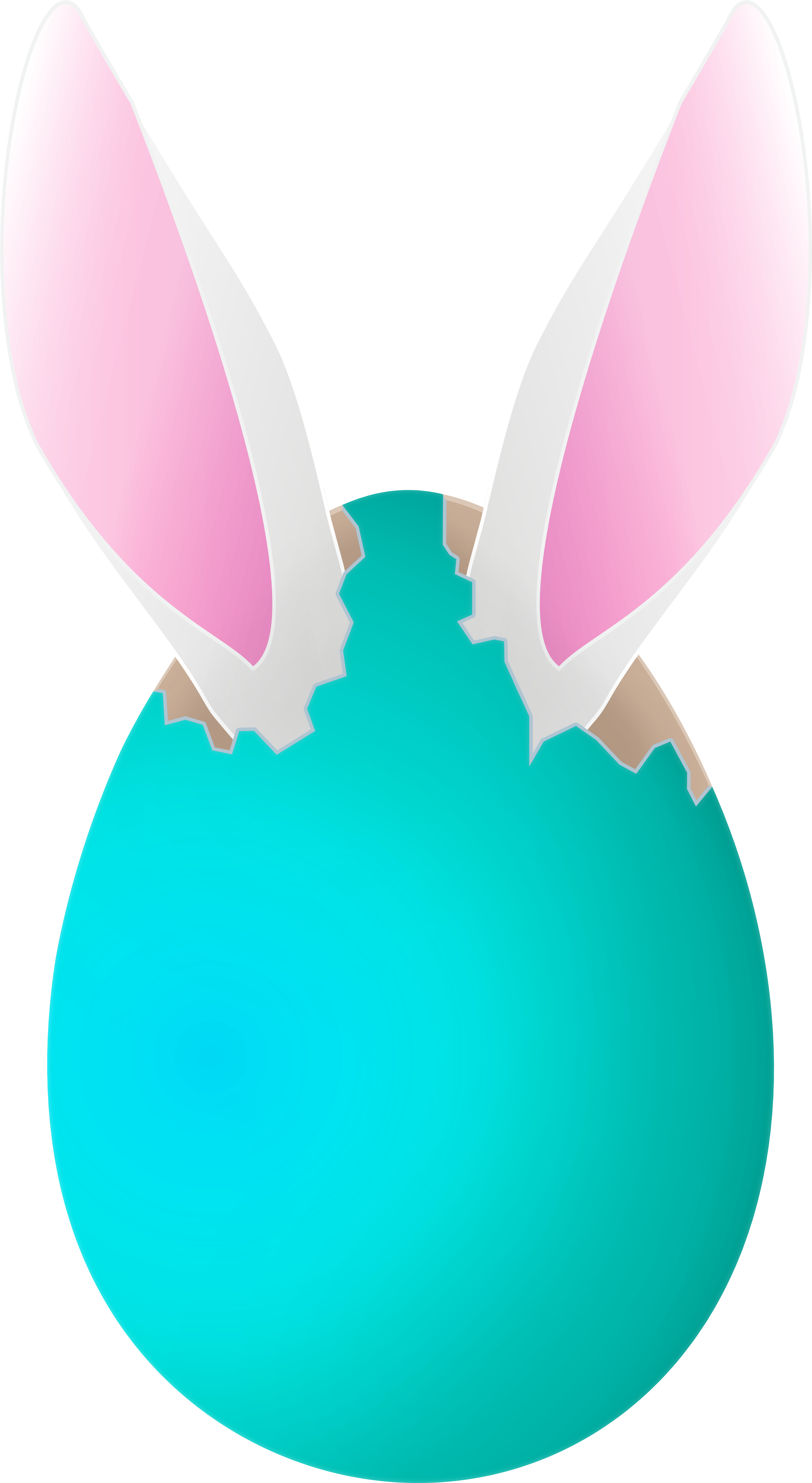 Blue Easter Egg With Bunny Ears Png Clipart Image - Illustration Transparent Png (4436x8000), Png Download